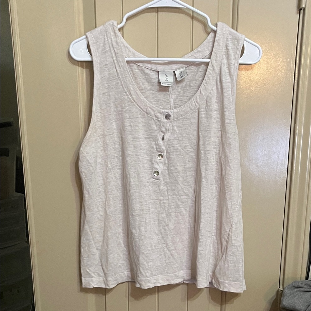 Joie Off-White Buttoned Tank Top